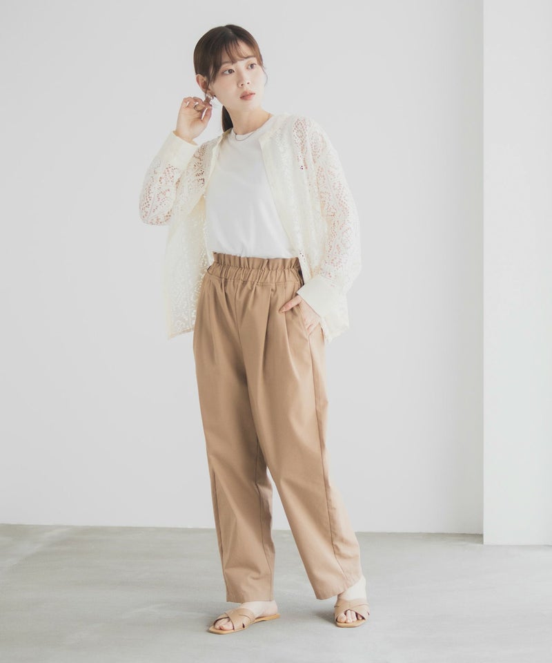 Idnes リネンライクドロストテーパードパンツ レディース商品画像-21