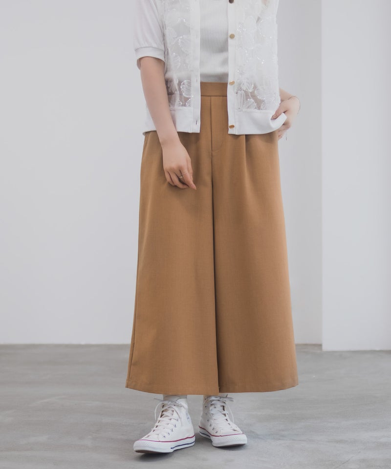 Idnes 釦付きワイドクロップドパンツ レディース商品画像-4