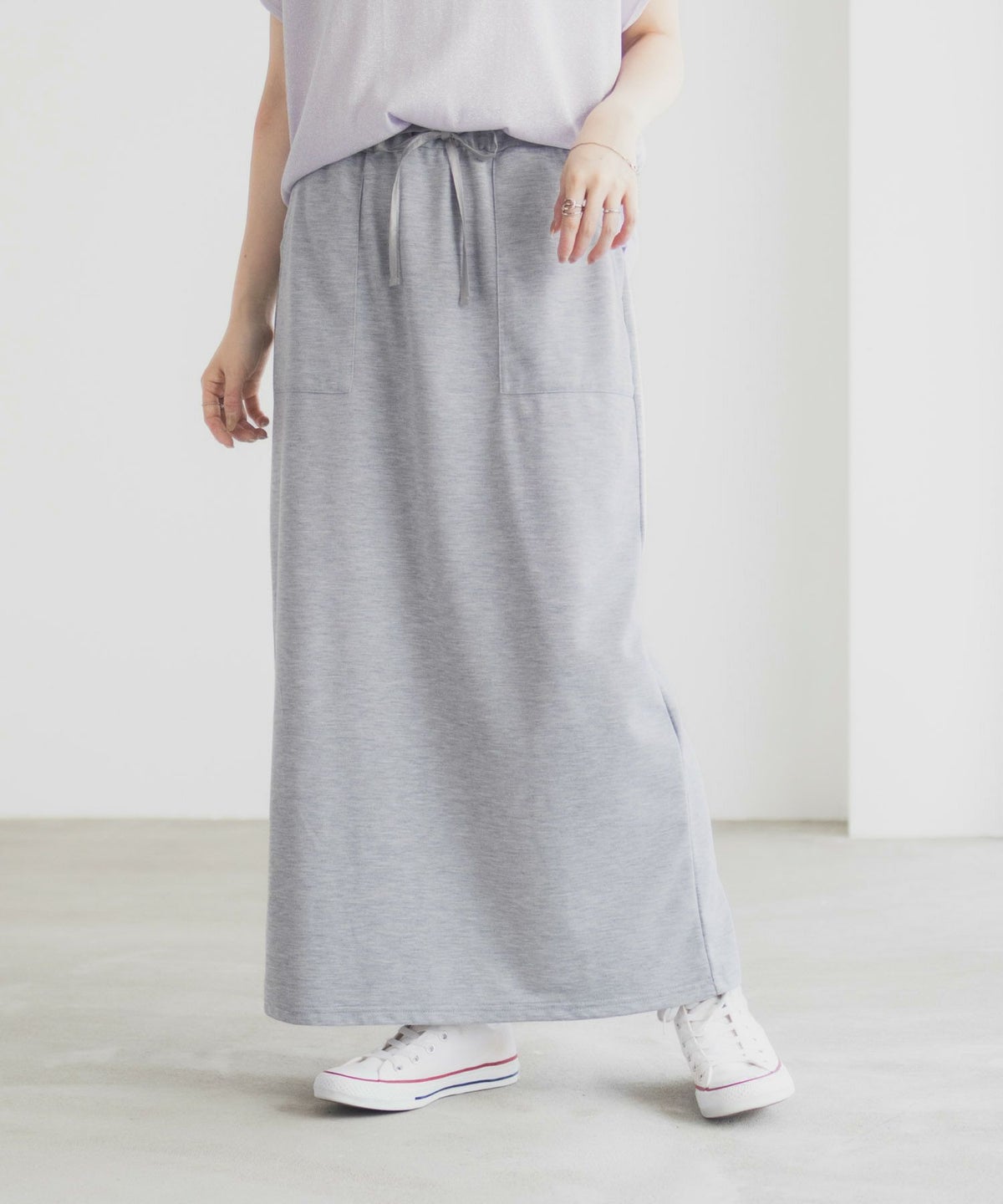 Idnes スウェットナロースカート レディース