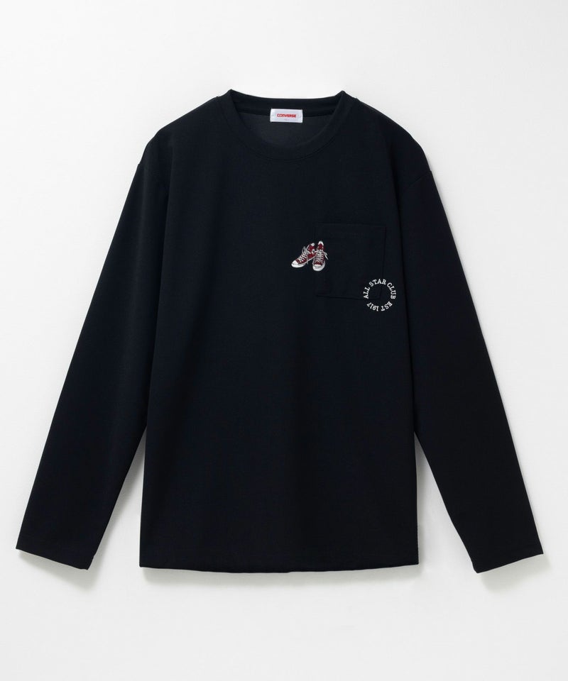 CONVERSE  ポンチ素材 ポケット付き刺繍長袖Tシャツ メンズ商品画像-3