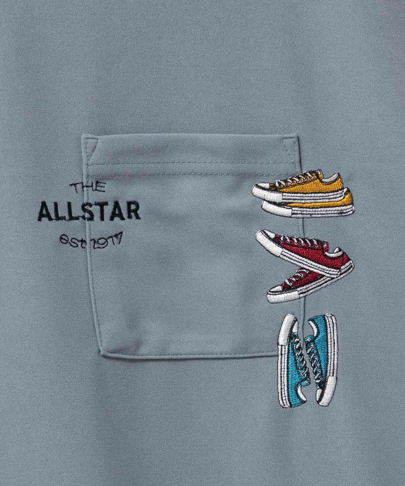 CONVERSE ポンチ素材 ポケット付き刺繍長袖Tシャツ メンズ商品画像-11