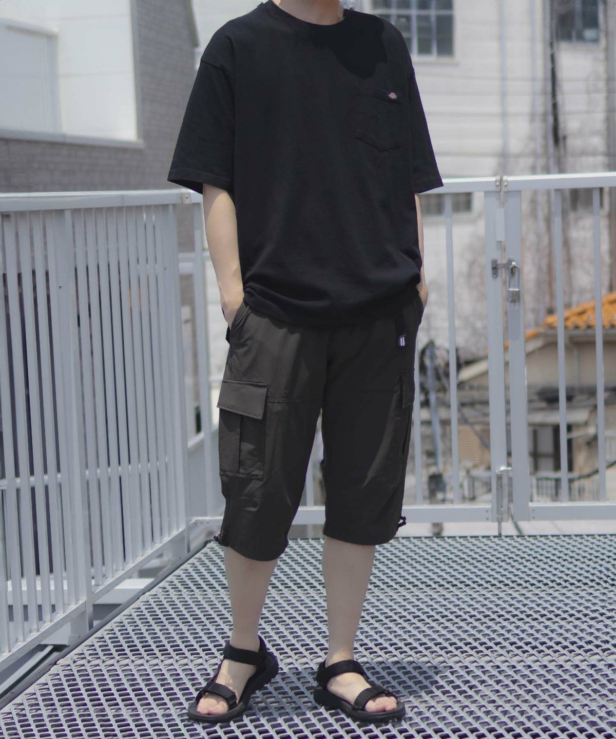 OUTDOOR PRODUCTS ポリリップストレッチカーゴクロップドパンツ メンズ