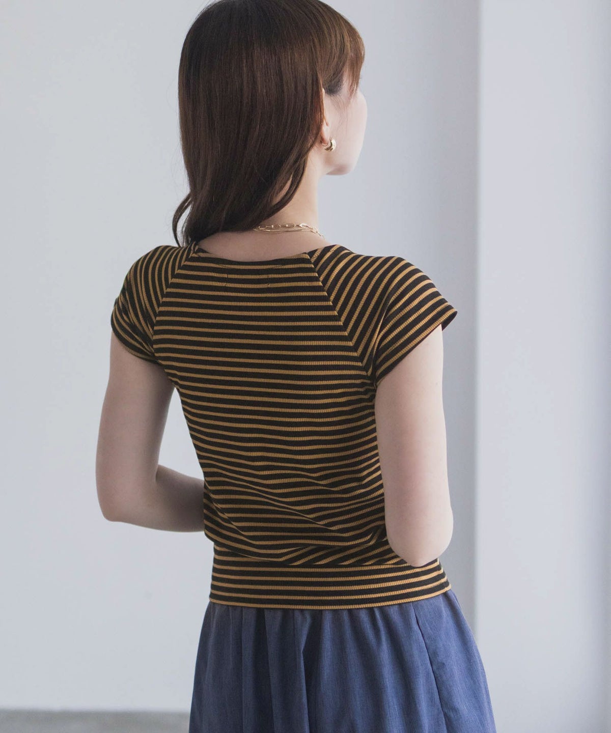 milli de l'air テレコカップ付き半袖トップス レディース