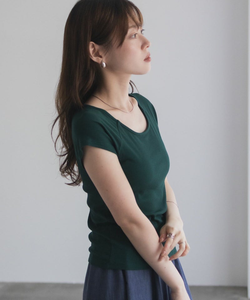 milli de l'air テレコカップ付き半袖トップス レディース商品画像-7