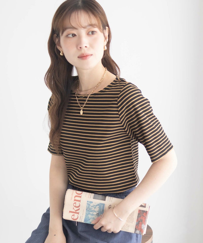 milli de l'air テレコハーフスリーブTシャツ レディース メール便 対応商品商品画像-6