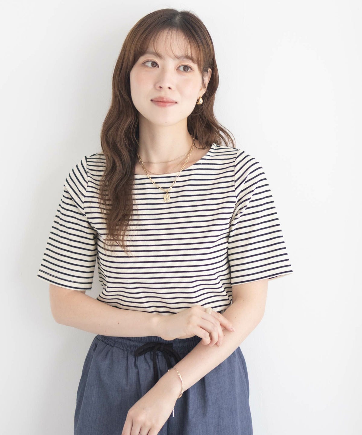 milli de l'air テレコハーフスリーブTシャツ レディース ネコポス 対応商品