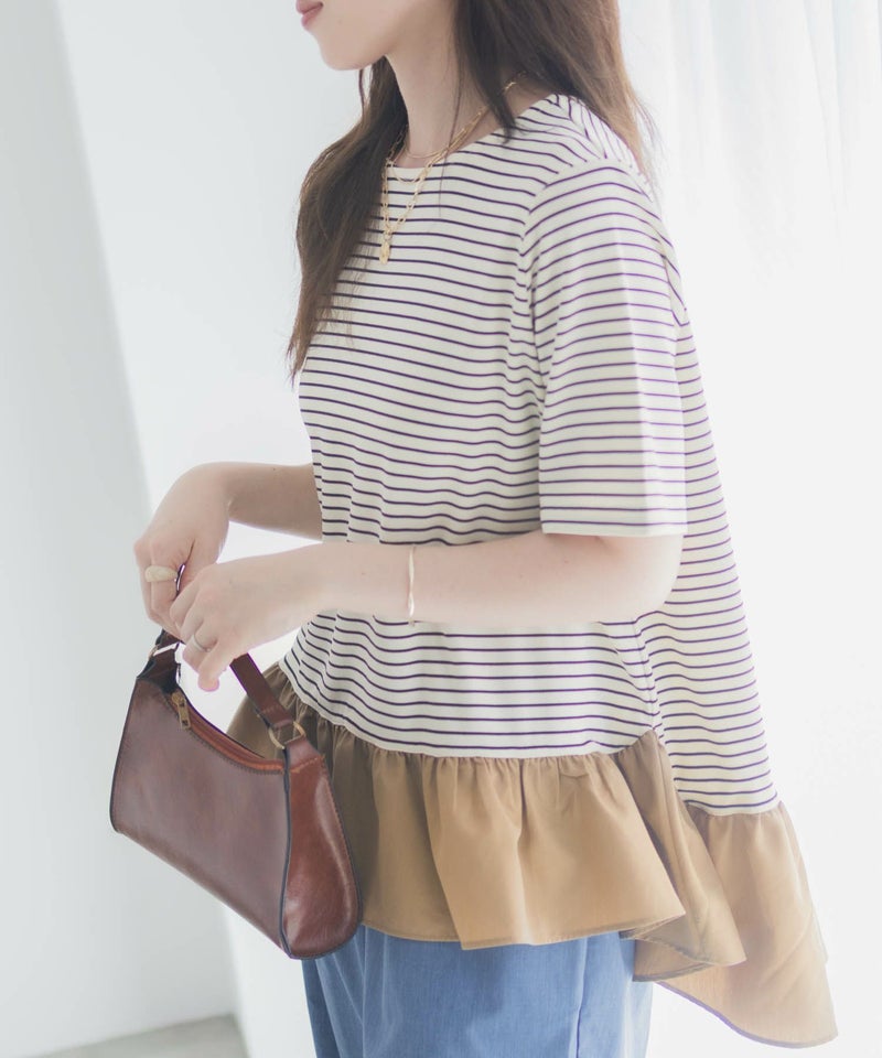 milli de l'air ヘム切替ペプラムトップス レディース メール便 対応商品商品画像-7