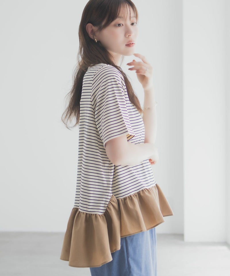 milli de l'air ヘム切替ペプラムトップス レディース メール便 対応商品商品画像-9