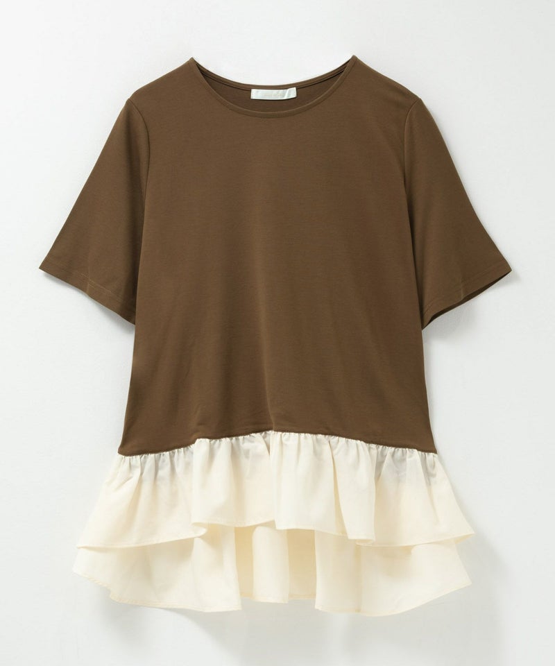 milli de l'air ポンチ素材 ヘム切替ペプラムトップス レディース メール便 対応商品商品画像-19