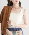 milli de l'air ワイドストラップスクエアタンクトップ レディース メール便 対応商品商品サムネイル-1