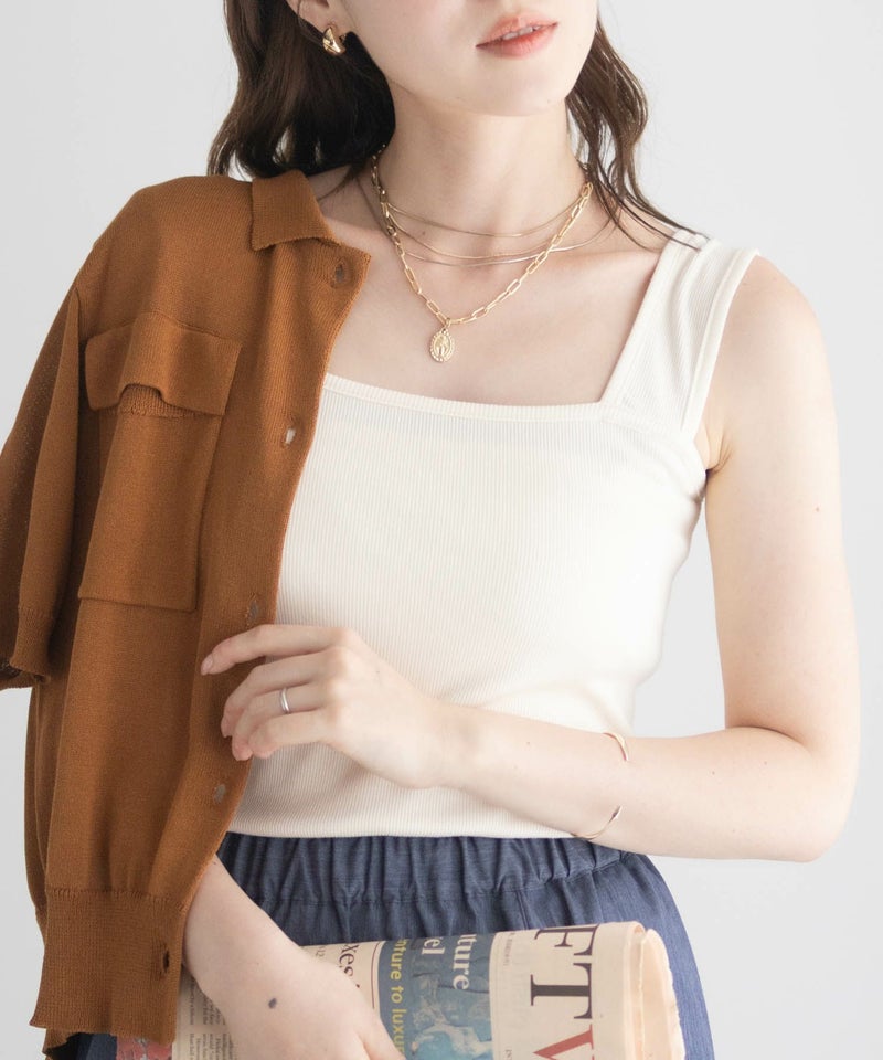 milli de l'air ワイドストラップスクエアタンクトップ レディース メール便 対応商品商品画像-1