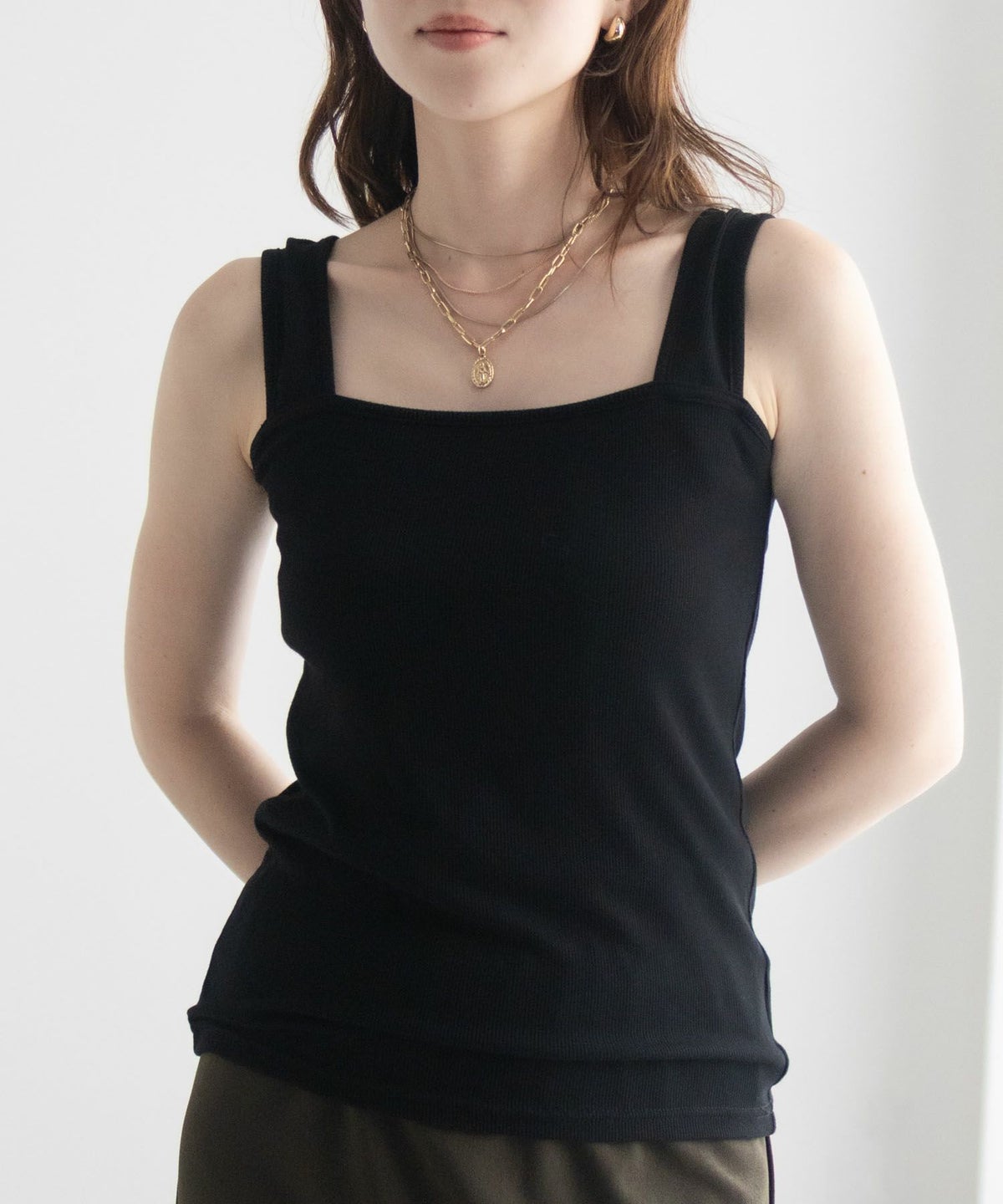 milli de l'air ワイドストラップスクエアタンクトップ レディース ネコポス 対応商品