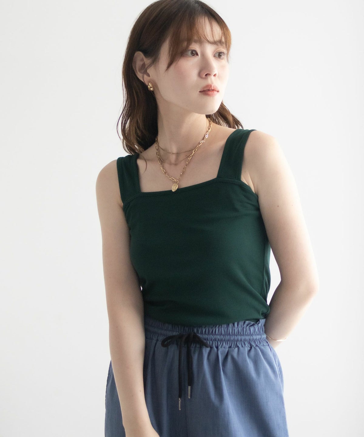 milli de l'air ワイドストラップスクエアタンクトップ レディース ネコポス 対応商品