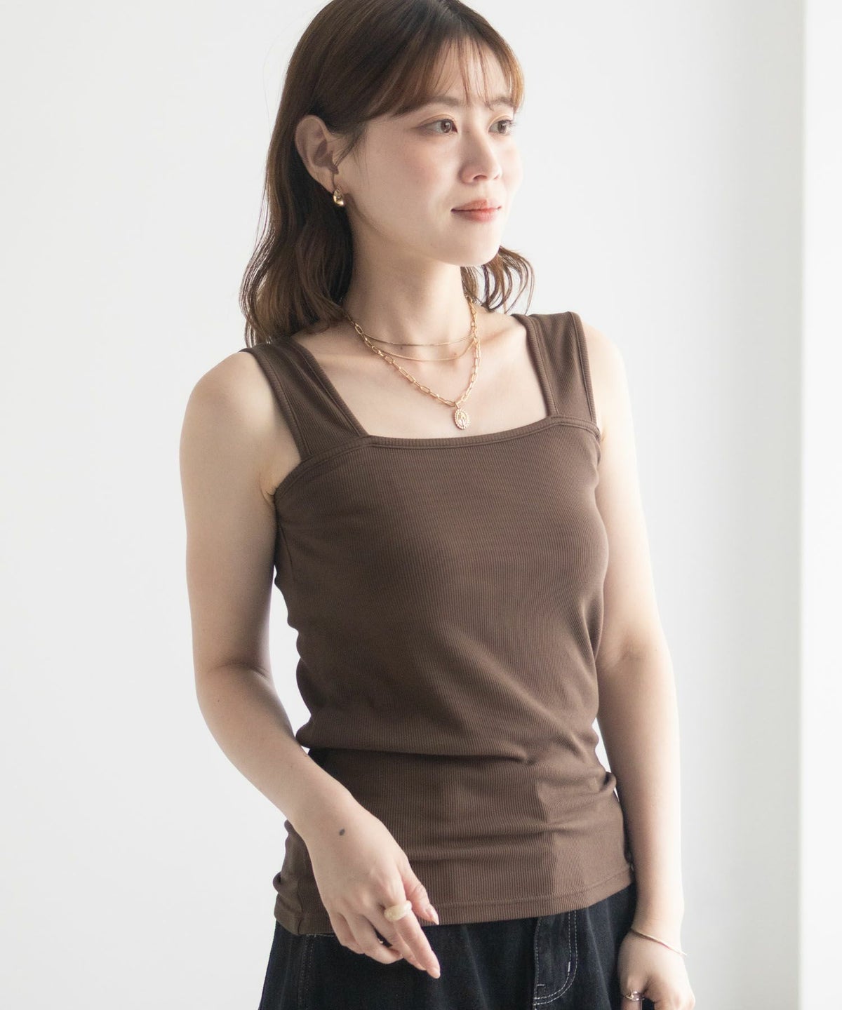 milli de l'air ワイドストラップスクエアタンクトップ レディース ネコポス 対応商品