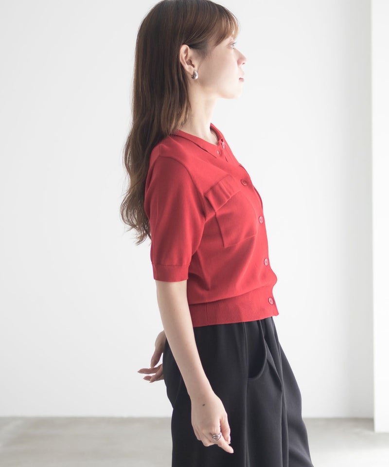 [期間限定knit]milli de l'air ポロカラーダブルポケットニット レディース商品画像-9