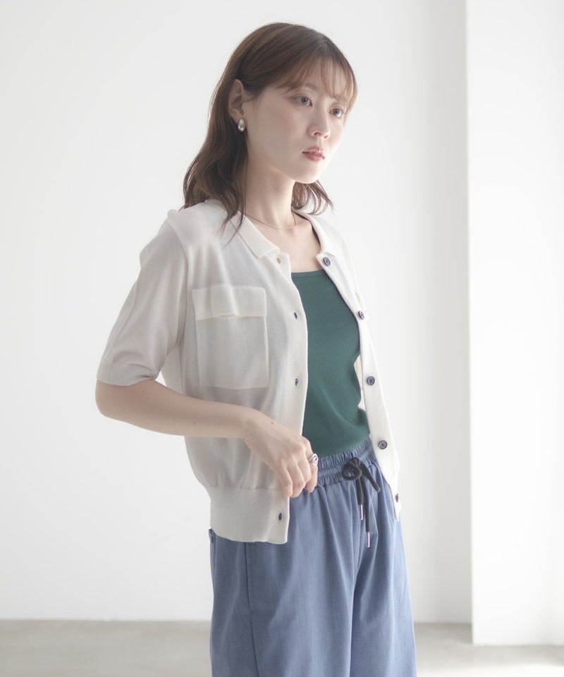 [期間限定knit]milli de l'air ポロカラーダブルポケットニット レディース商品画像-13