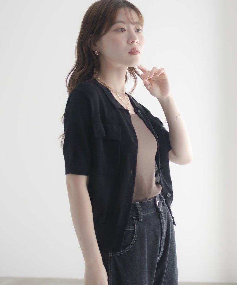 [期間限定knit]milli de l'air ポロカラーダブルポケットニット レディース商品画像-17