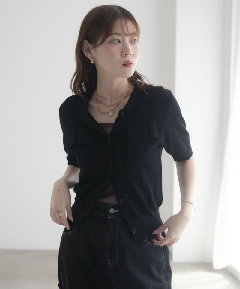 milli de l'air ポロカラーダブルポケットニット レディース商品画像-18