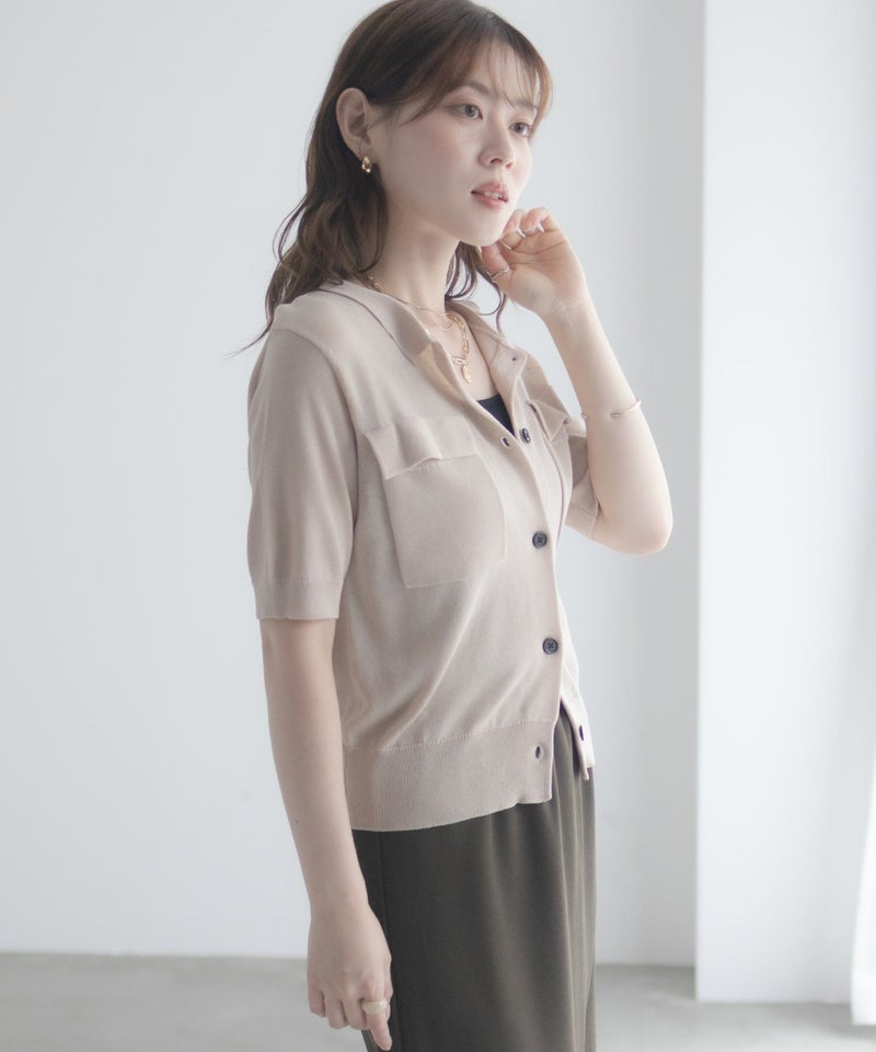 [期間限定knit]milli de l'air ポロカラーダブルポケットニット レディース商品画像-20