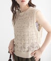 [期間限定knit]milli de l'air 幾何柄編みニットベスト レディース商品サムネイル-2