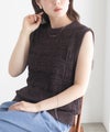 [期間限定knit]milli de l'air 幾何柄編みニットベスト レディース商品サムネイル-6