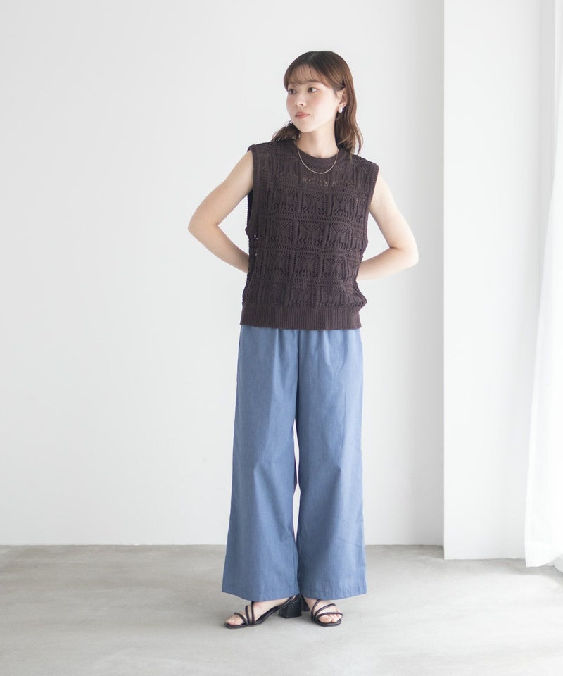 [期間限定knit]milli de l'air 幾何柄編みニットベスト レディース商品画像-9