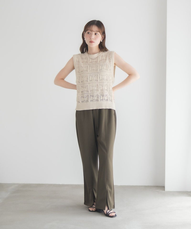 [期間限定knit]milli de l'air 幾何柄編みニットベスト レディース商品画像-13