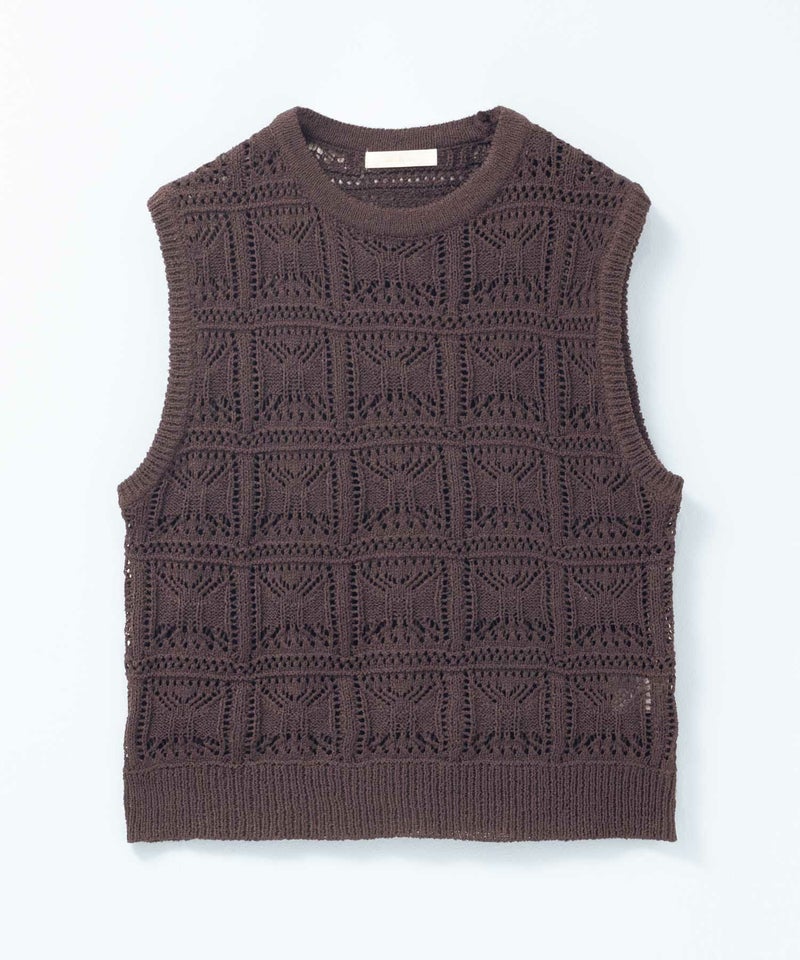 [期間限定knit]milli de l'air 幾何柄編みニットベスト レディース商品画像-18
