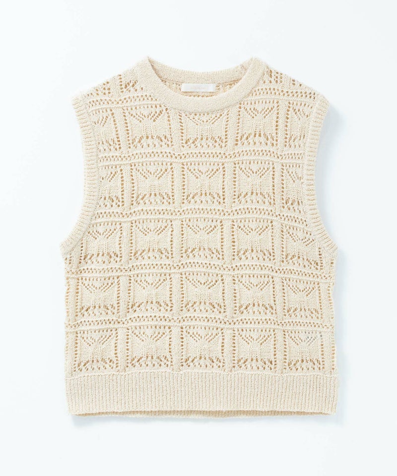 [期間限定knit]milli de l'air 幾何柄編みニットベスト レディース商品画像-20