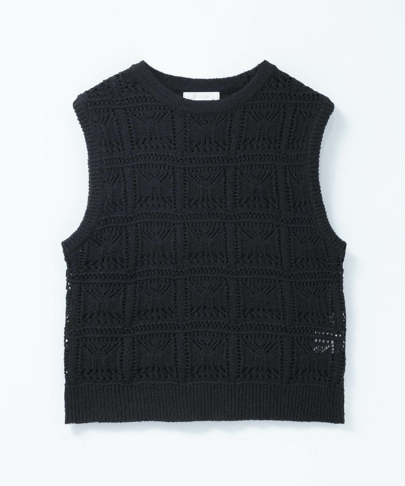[期間限定knit]milli de l'air 幾何柄編みニットベスト レディース商品画像-22