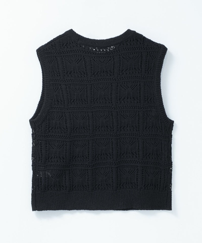 [期間限定knit]milli de l'air 幾何柄編みニットベスト レディース商品画像-23