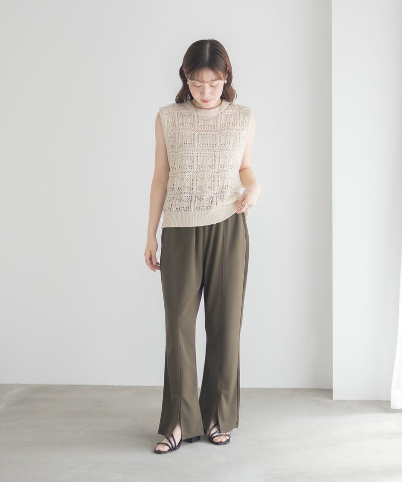 [期間限定knit]milli de l'air 幾何柄編みニットベスト レディース商品画像-26