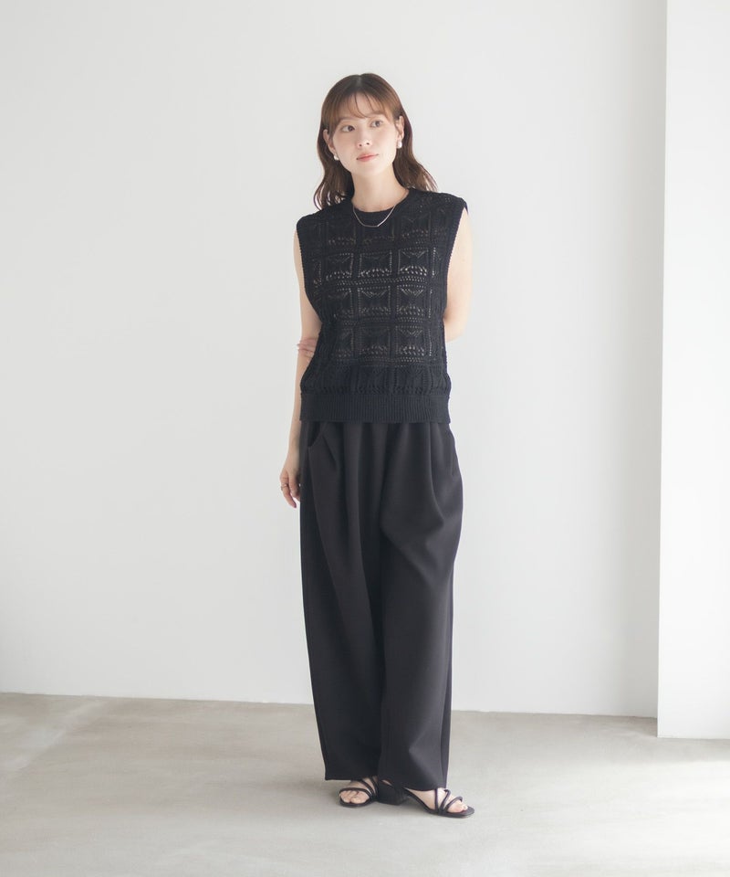 [期間限定knit]milli de l'air 幾何柄編みニットベスト レディース商品画像-27