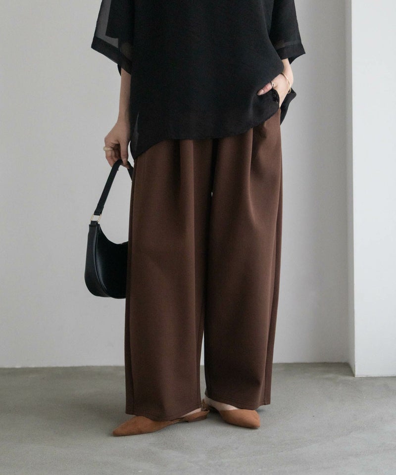 milli de l'air ポンチ素材 リラックスカーブパンツ レディース商品画像-4