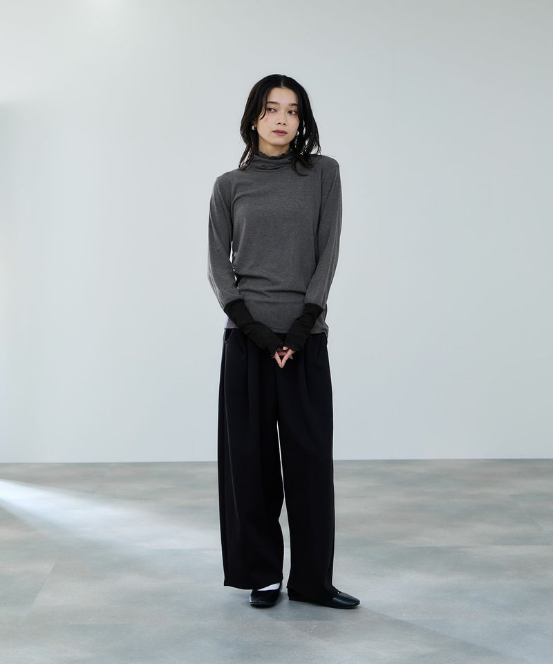 milli de l'air ポンチ素材 リラックスカーブパンツ レディース商品画像-12