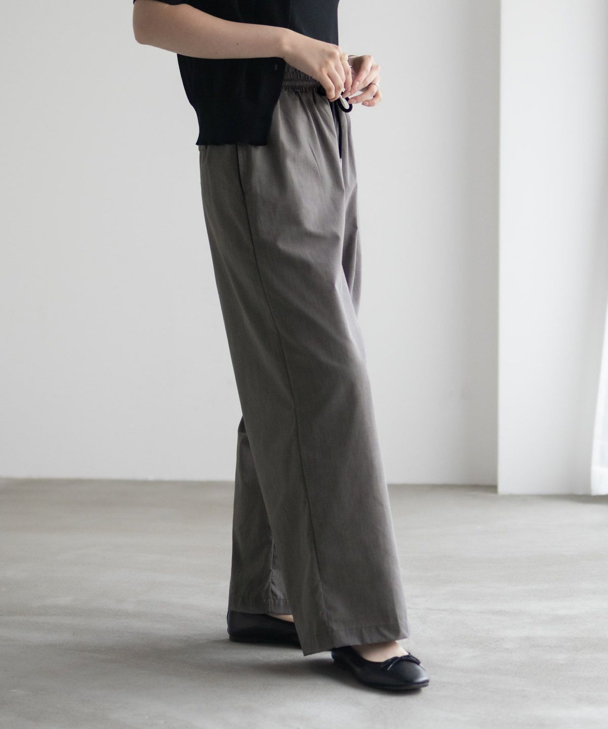 milli de l'air デニムライクセミワイドパンツ レディース