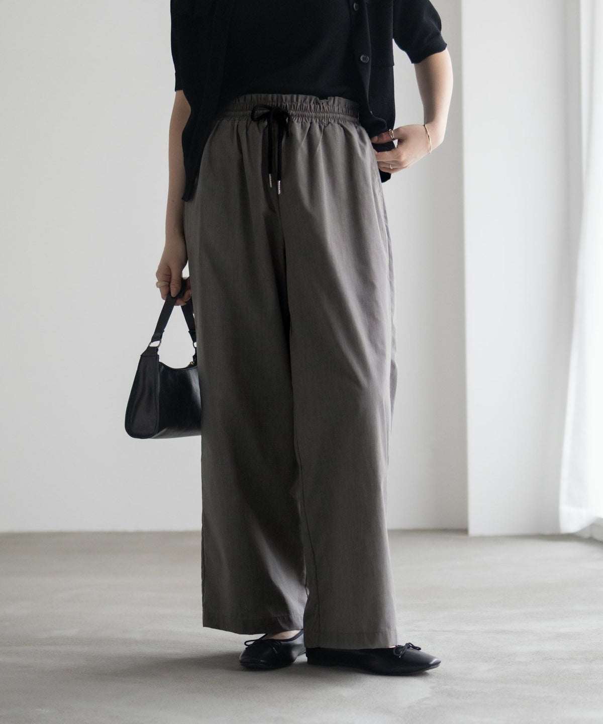 milli de l'air デニムライクセミワイドパンツ レディース