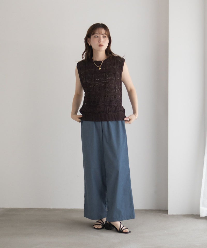 milli de l'air デニムライクセミワイドパンツ レディース商品画像-13