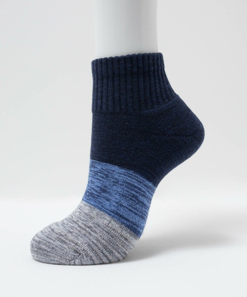 NAVY クォーターソックス カラー切替柄 メンズ商品画像-1