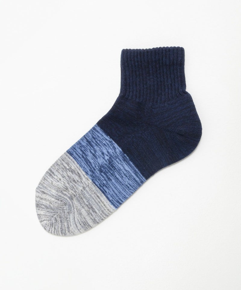 NAVY  クォーターソックス カラー切替柄 メンズ商品画像-7