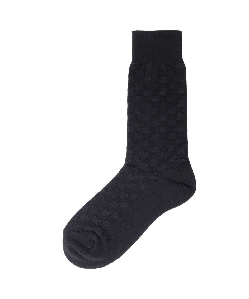 NAVY  クルーソックス ロックチェック柄 メンズ商品画像-4