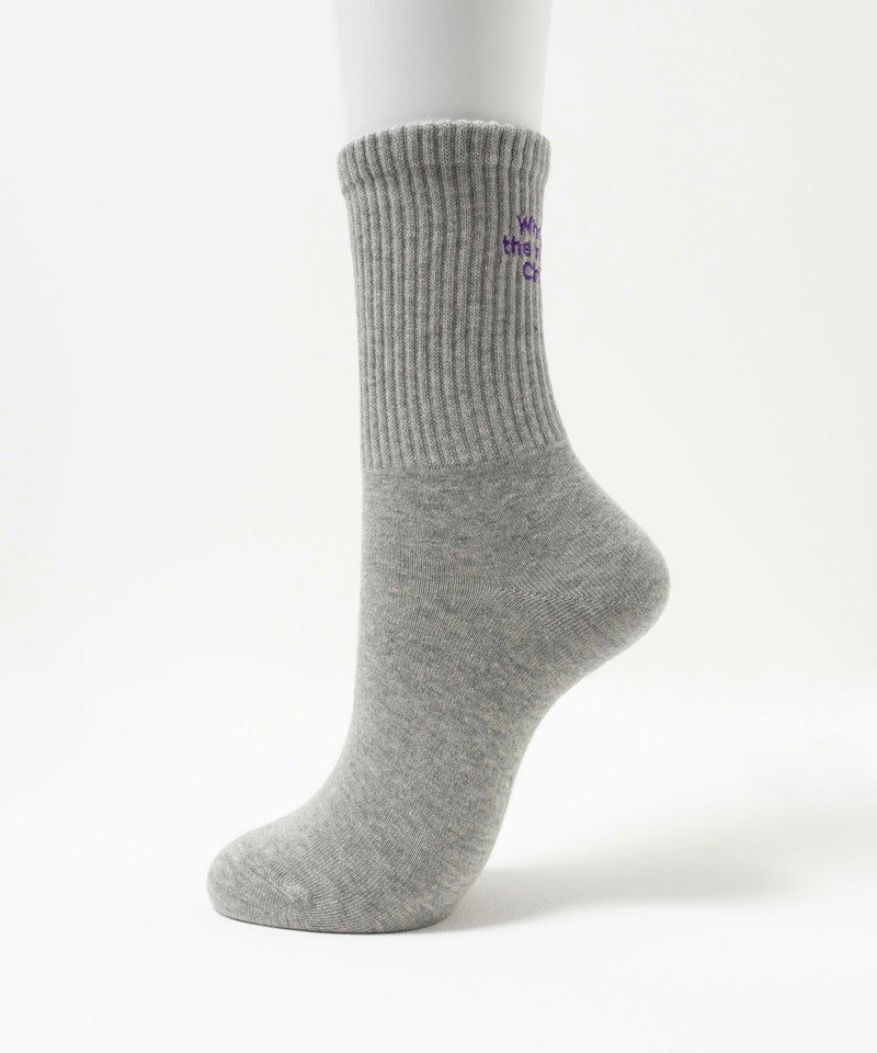 NAVY リブクルーソックス ロゴ刺繍 レディース商品画像-2