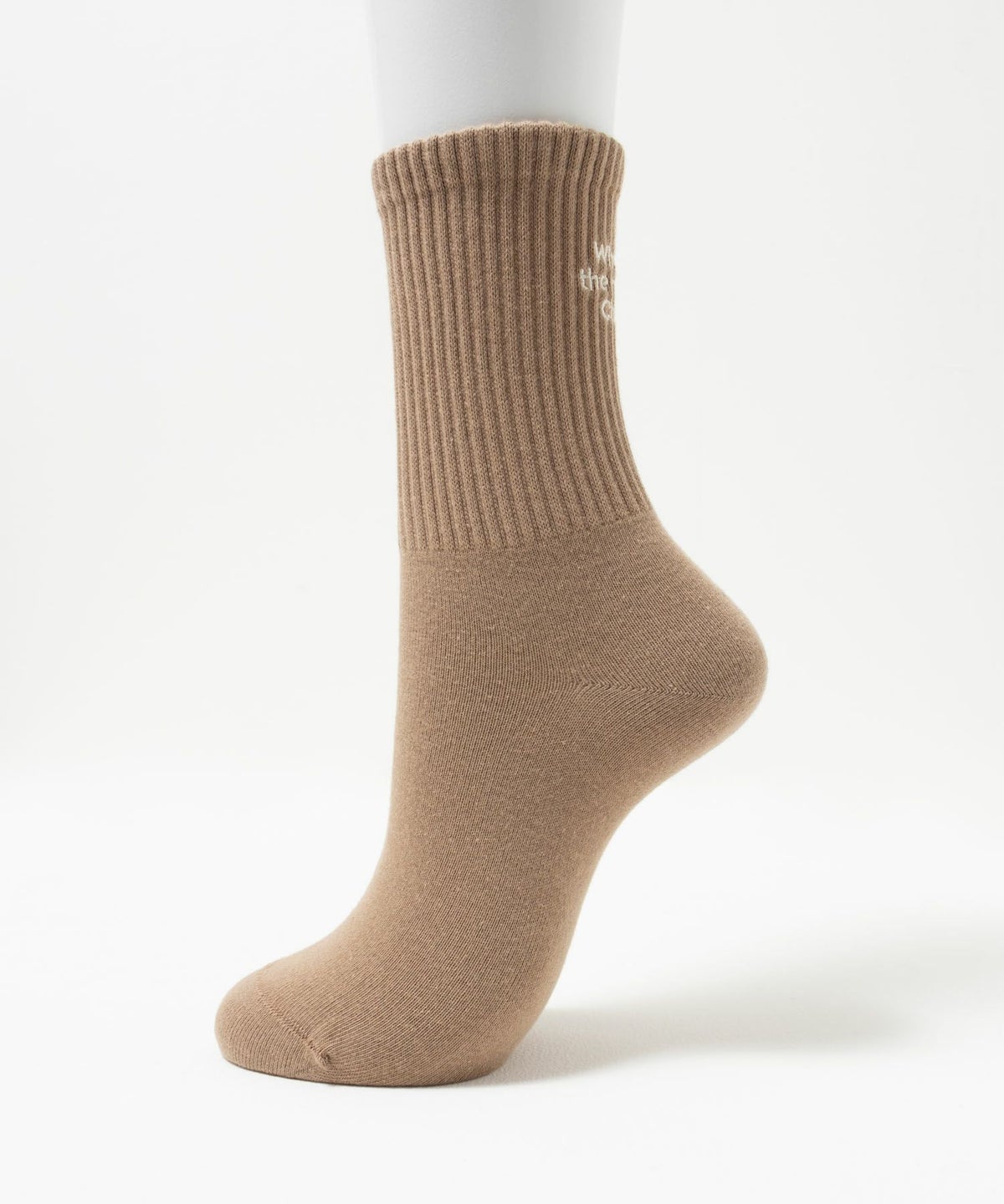 NAVY リブクルーソックス ロゴ刺繍 レディース