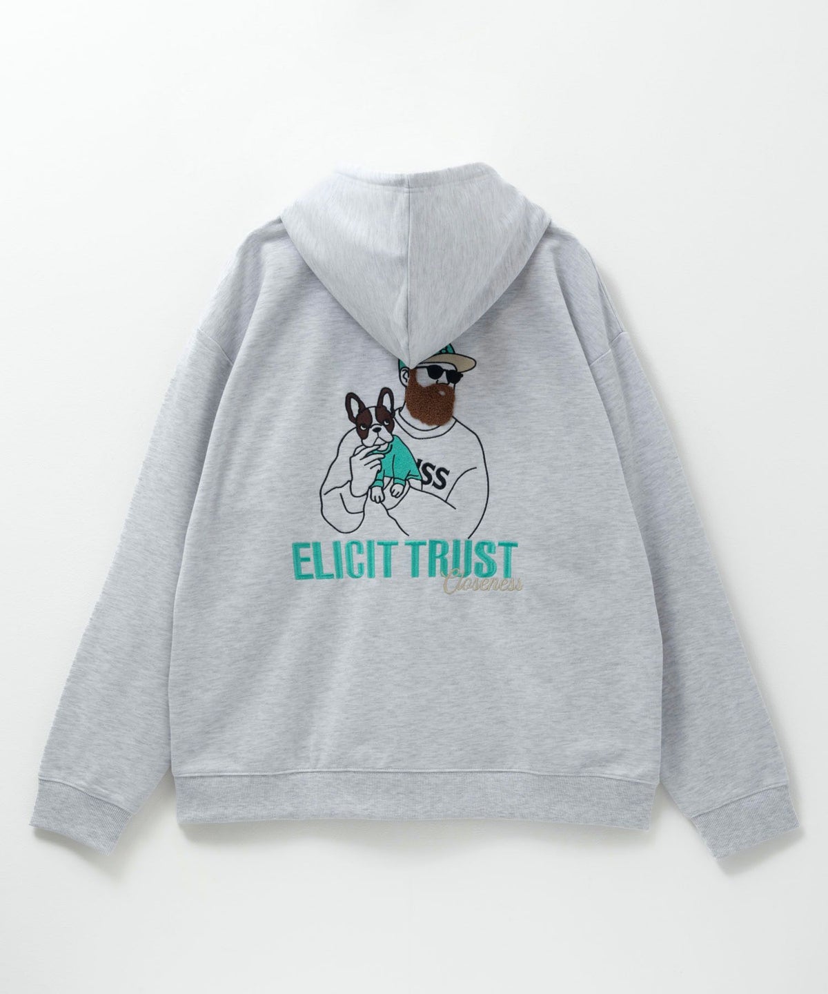 ひげサガラ裏毛ジップパーカー メンズ