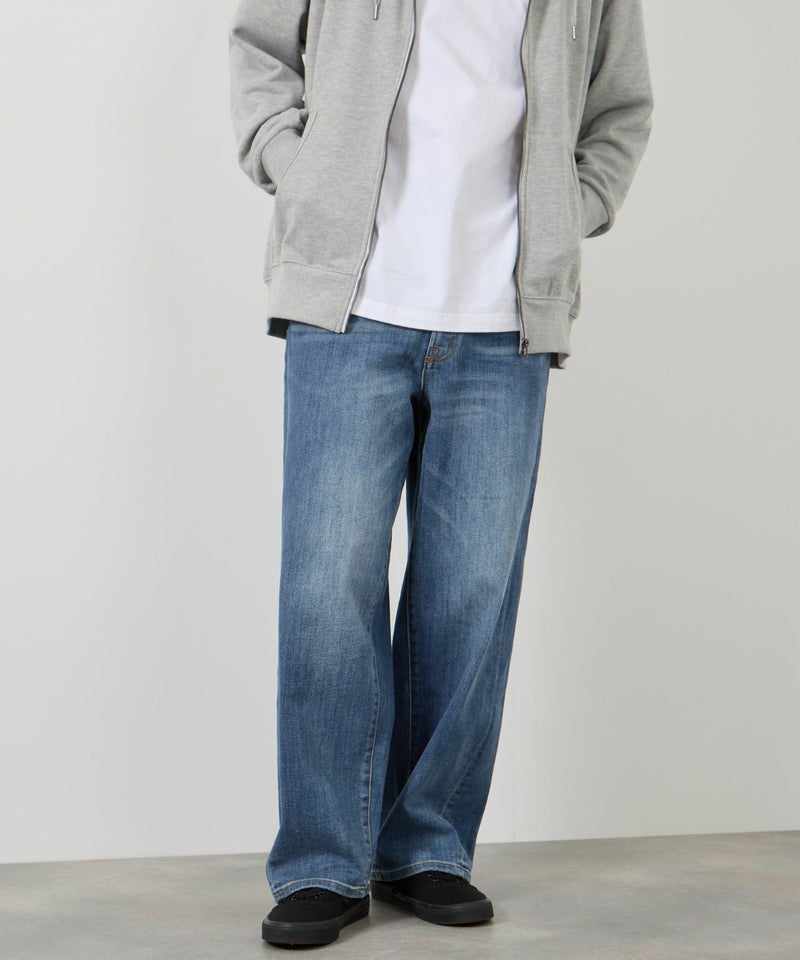 NAVY  毎日はきたくなるデニム「マイデニ」 バレルレッグ ワイドパンツ メンズ商品画像-3