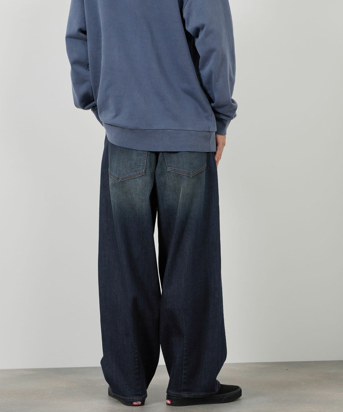 NAVY 毎日はきたくなるデニム「マイデニ」 バレルレッグ ワイドパンツ メンズ