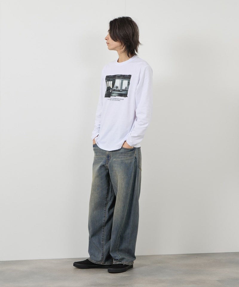 NAVY  毎日はきたくなるデニム「マイデニ」 バレルレッグ ワイドパンツ メンズ商品画像-19