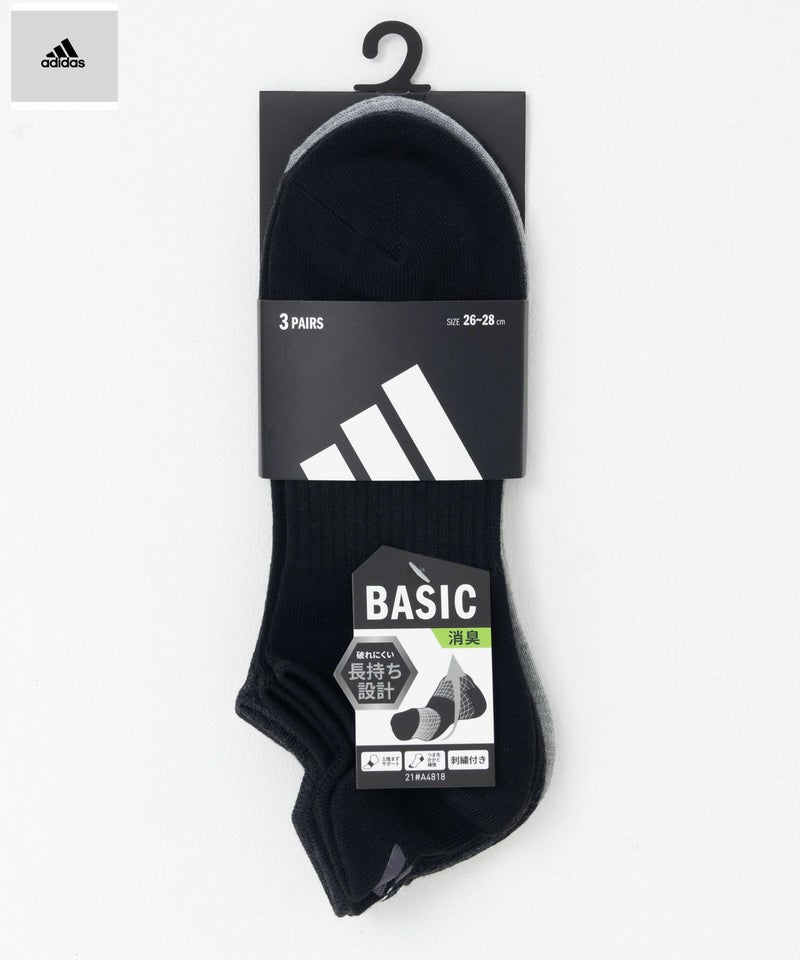 adidas  スニーカーソックス ベーシック 3足組 メンズ商品画像-1