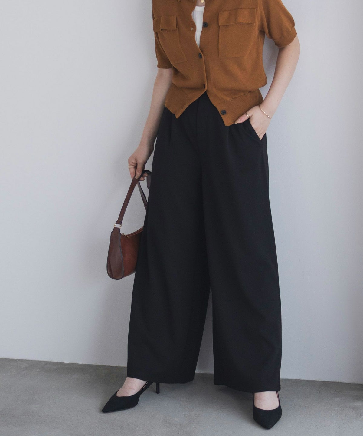 nAvy ジョーゼットワイドパンツ レディース