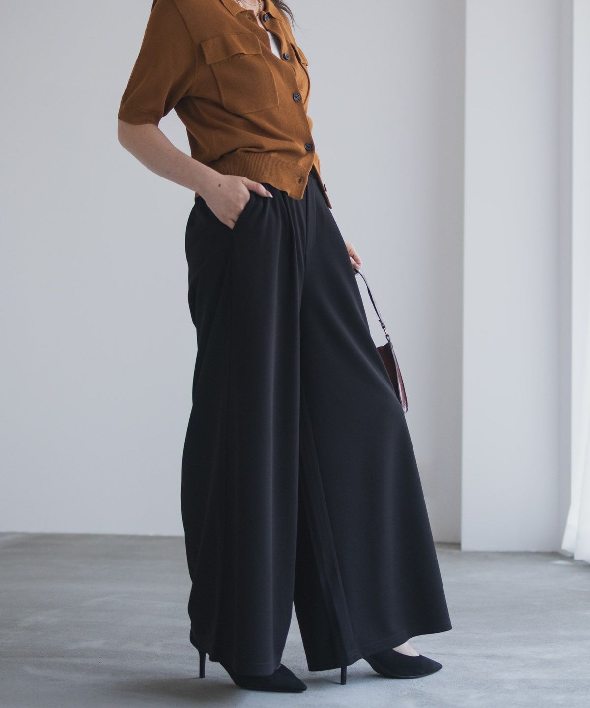 nAvy ジョーゼットワイドパンツ レディース